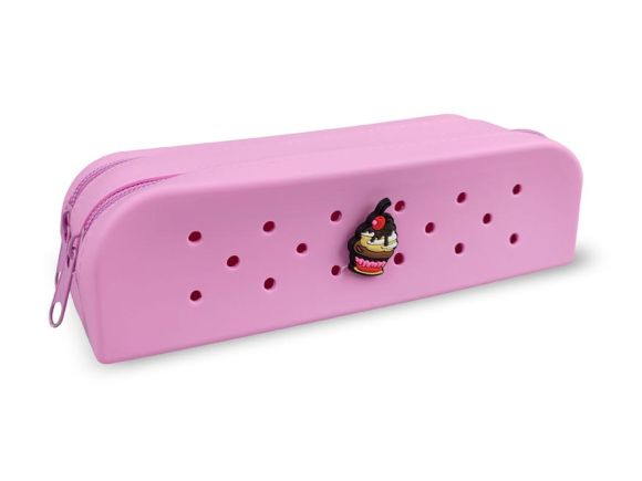 gifty - Dvojitý silikonový penál růžový + 1 pin zdarma 8071401 gifty - Dvojitý silikonový penál růžový + 1 pin zdarma 8071401