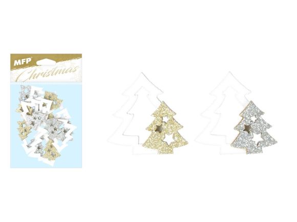 dekorace stromky 6ks 4cm mix 8886116 dekorace stromky 6ks 4cm mix 8886116