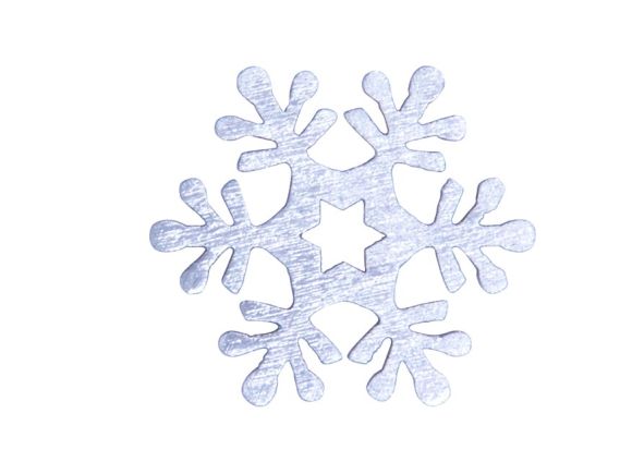 dekorace vločky 12ks stříbrné dřevo 4cm 8886417
