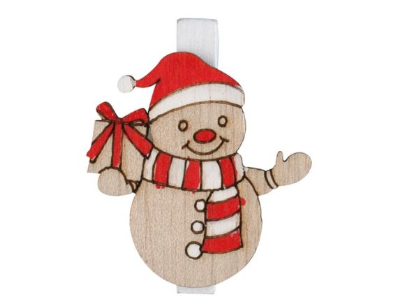 Sněhuláci 30058 na kolíčku 4 cm, 9 ks červení Sněhuláci 30058 na kolíčku 4 cm, 9 ks červení