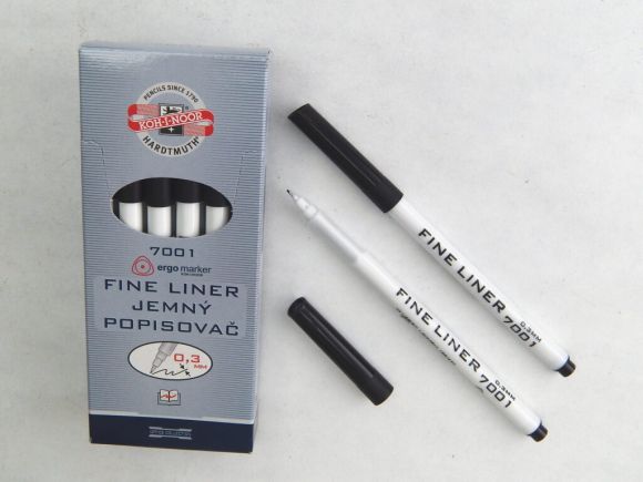 popisovač 7001 fine liner černý trojhranný