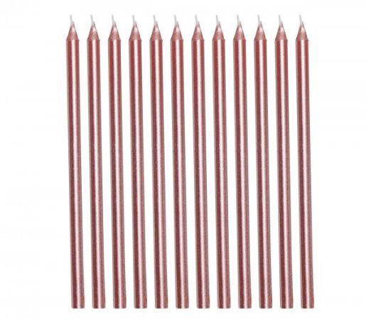 Svíčky růžovozlaté, 12 ks