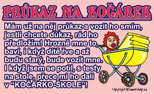 Průkaz Průkaz na kočárek