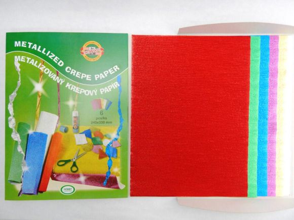 Papír krepový 9755  metalizovaný MIX A4 v deskách Papír krepový 9755  metalizovaný MIX A4 v deskách