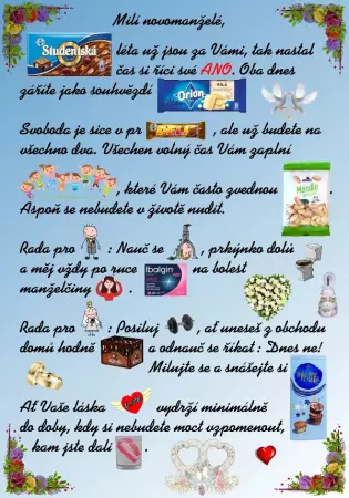 Mega přání k narozeninám pro novomanžele