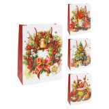 Dárková taška vánoční 99170 velikost S 18 x 8,5 x 24 cm (mix 4 vzorů)