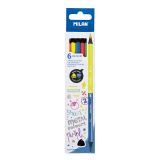 Pastelky MILAN trojhranné oboustranné - Fluo / Metal 6 ks
