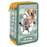 Penál prázdný - 3 patrový JUNIOR S8 - Kočka a pes