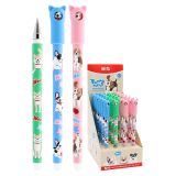 Pero gelové /gumovací M&G Puppy Party! 0,5 mm - modrá náplň