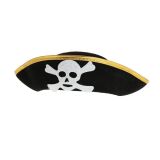 Pirátský klobouk, zlatý lem, velikost S