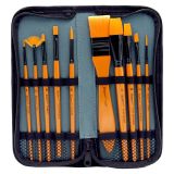 Sada štětců na vodové, kvašové a akrylové barvy (11 ks) barva kávy