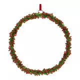 Skleněný vánoční věnec 20 cm na zavěšení, zeleno-červený kruh