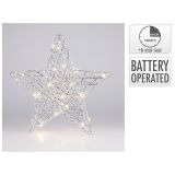 Stojící hvězda s LED světlem a časovačem, 30 cm