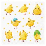 Ubrousky PAW L 33x33cm Crazy Chickens