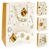 Vánoční dárková taška 2031 velikost D 30 x 12 x 40 cm (mix 4 vzorů)