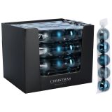 Vánoční koule 80 mm v modré barvě (mix) - sada 5 kusů