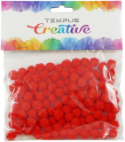 pom poms mini 120ks červený