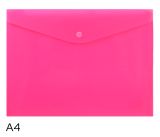 Obal spisový s klopou a drukem A4 neon LUMA, růžový