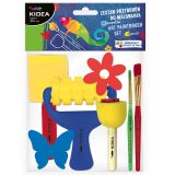 Sada štětců a houbiček na malování barvami 7 ks