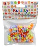 Barevné korálky s abecedou k navlékání 25g