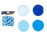 kuličky Pompom 1cm/120ks modrý mix 1042294