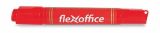 Permanentní popisovač PM04, červená, 0,8/6,0 mm, kuželový/klínový hrot, oboustranný, FLEXOFFICE