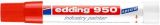 Průmyslový pastový popisovač 950, červená, 10mm, kuželový hrot, EDDING