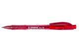 Kuličkové pero Liner 308, červená, 0,3mm, stiskací mechanismus, STABILO