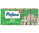 Toaletní papír Eco, nebělený, bez chemických látek, 3-vrstvý, 8 rolí, PUFINA PP21042 ,balení 8 ks