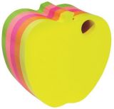 Samolepicí bloček ve tvaru jablka, 5x80 lístků, DONAU, mix barev ,balení 400 ks