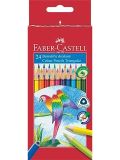 Barevné pastelky Parrot, 24 barev, trojhranné, FABER-CASTELL 116544
