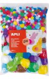Samolepicí Pom Pom bambule APLI Jumbo mix velikostí a barev / 500 ks