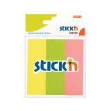 Samolepicí záložky Stick´n by Hopax - 25 x 76 mm / 3 x 50 lístků / neonové barvy