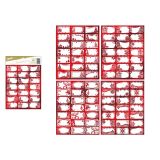 Samolepky na dárky - červené / 21 ks