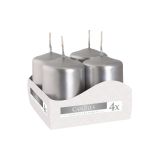 Vánoční adventní svíčky 6 cm - stříbrná / 4 ks