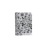 Blok BOBO Black & White s boční spirálou - A5 / linka / boční spirála