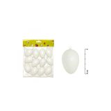Velikonoční plastová vejce bílá - 60 mm / 12 ks