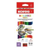 Pastelky Kores DUO trojhranné / oboustranné / 24 barev