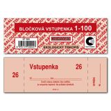 Bločkové vstupenky Baloušek 133 x 39 mm / 1-100 / 4 odstíny barev / ET300