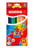 Pastelky Kores Kolores trojhranné / 24 barev / JUMBO