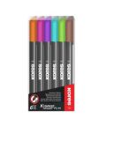 Popisovač Kores K-Marker Permanent - sada 6 ks / kulatý tenký hrot