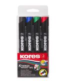 Popisovač Kores K-Marker Permanent - sada 4 ks / kulatý hrot