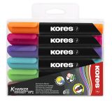Popisovač Kores K-Marker Permanent - sada 6 ks / kulatý hrot