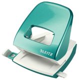 Kancelářský děrovač Leitz NeXXt 5008 / metalická tyrkysová - 30 listů