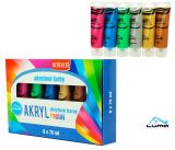 Akrylové barvy LUMA - 6 barev / metalické