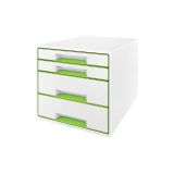 Zásuvkový box Leitz WOW - 2+2 zásuvky / zelená