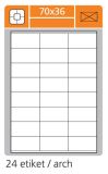 Print etikety A4 pro laserový a inkoustový tisk / 30 archů - 70 x 36 mm (24 etikety / arch)