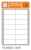 Print etikety A4 pro laserový a inkoustový tisk / 30 archů - 105 x 42,3 mm (14 etikety / arch)