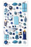 Vánoční dárkový sáček - transparentní modrá / 20 x 35 cm