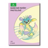 Barevné papíry A4 - nelepicí 8 listů / pastelový mix